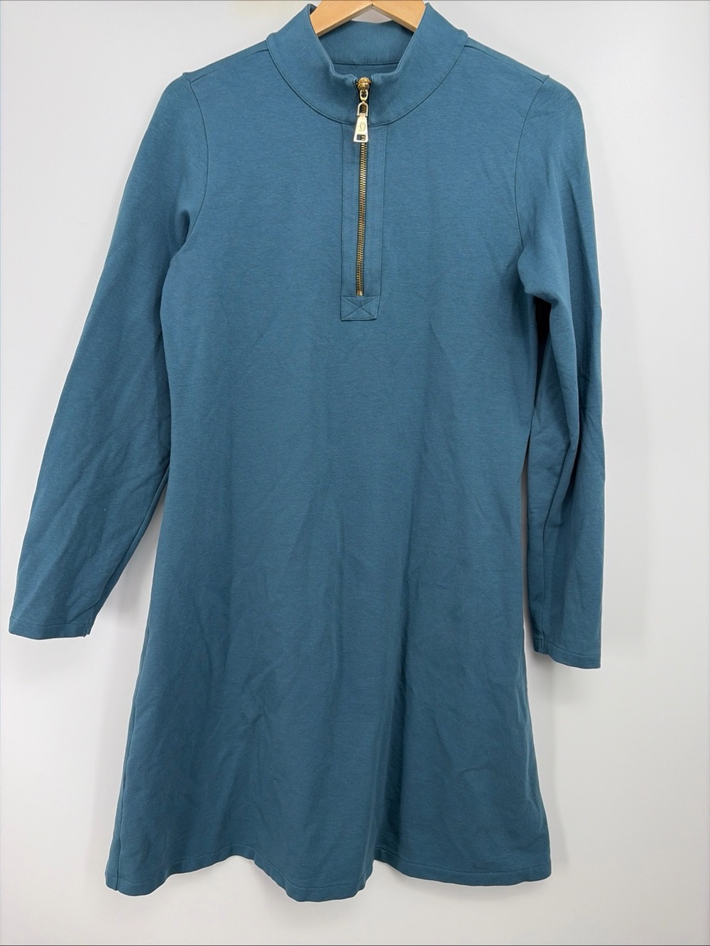 SPARTINA 449 Nora Dress Size Large 1/2 Zip Long Sleeve Cotton Pullover